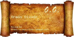 Ormós Olivér névjegykártya