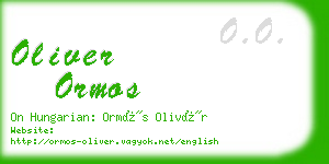 oliver ormos business card